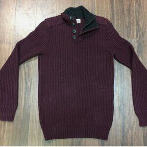 Distillery Apparel Pullover Burgundy Knit Pull Over Size Small Cotton Blend